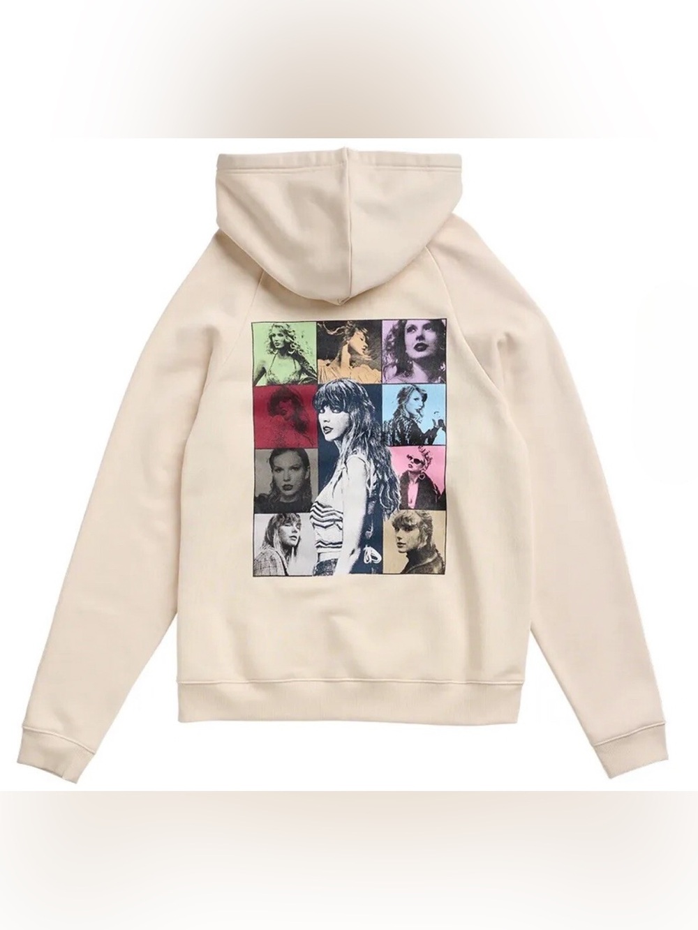 Taylor Swift The Eras Tour Cream Graphic Hoodie Size Large Official Merch